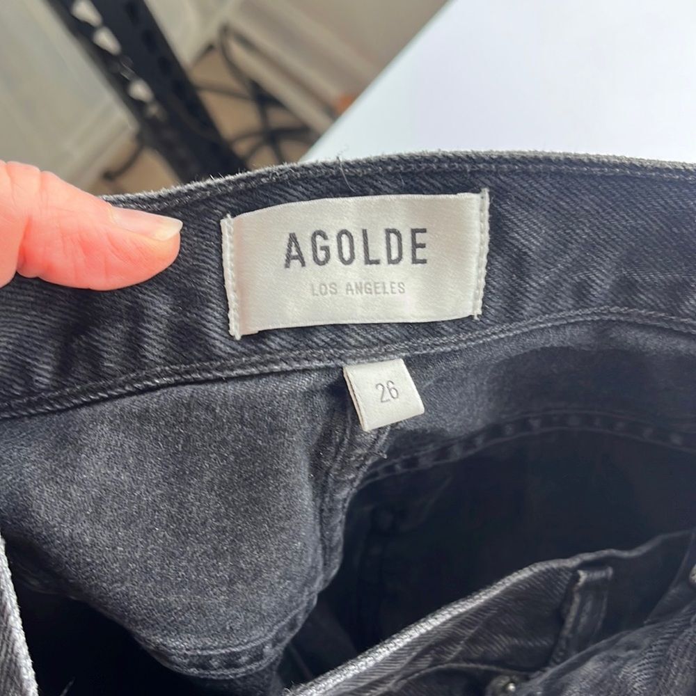 Agolde 90’s Midrise Loosefit Jeans Black Size 26 - Picture 6 of 13
